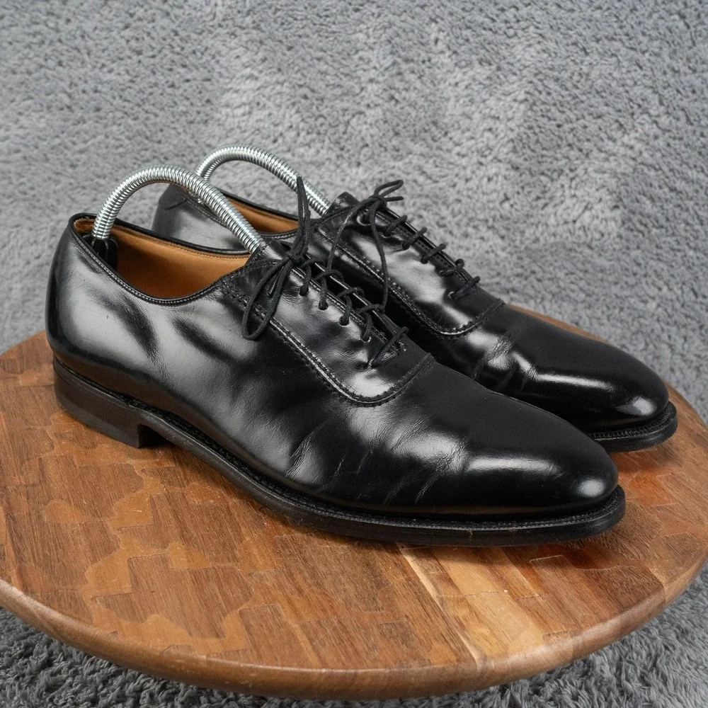 Vintage JOHNSTON & MURPHY Heritage Oxford Shoes 10 A/3A USA Made Black